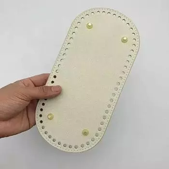 2 шт., 5x18 см/12x25 см, дно сумки из искусственной кожи с 4 заклепками, овальное дно сумки, износостойкое, прочное, прочное дно сумки для вязания крючком, вязаная сумка
