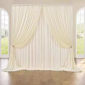 2 шт. 5x8/10 футов, белые атласные занавески без складок для свадеб, дней рождения, вечеринок, фотографий, декора детского душа 150x245cm(5x8FT)