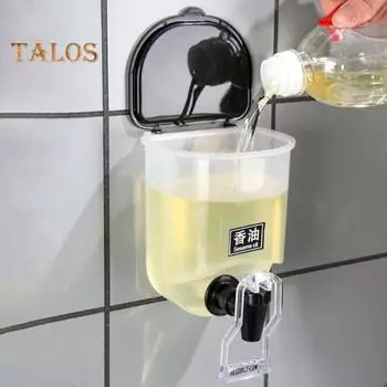 2 шт., 600 мл, бутылка для масла, прозрачный настенный дозатор масла, большая емкость, герметичный контейнер для приправ для кухни чёрный