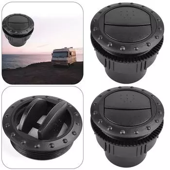 - 2 шт. 60 мм автомобильный автофургон A/C A/C дефлектор воздухозаборник вращающийся внутренний круглый потолок (Блэк