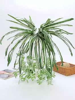 2 шт. 60 см 5 головок искусственные растения настенные хлорофитум зеленые растения искусственный цветок имитация листьев домашний садовый декор зелёный
