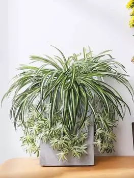 2 шт., 60 см, 5 головок, искусственные растения, настенные подвесные хлорофитумы, искусственные цветы, искусственные зеленые растения, имитация листьев для дома, балкона, сада, декор зелёный