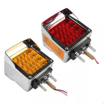 2 шт. 60 светодиодных квадратных фонарей на пьедестале, боковые габаритные огни с козырьком, яркие, универсальные, крепление на шпильку