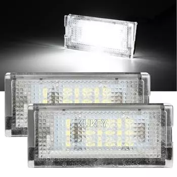 2 шт. 6500K 3528 SMD светодиодный светильник для номерного знака, белый Canbus без ошибок для BMW 3-й серии E46 4D 5D Touring 1998-2005 12 В белый