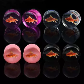 2 шт. 6-50 мм милые рыбьи ушки туннели манометры двойная расклешенная вилка ушные носилки расширитель ювелирные изделия для тела 6mm розы красного