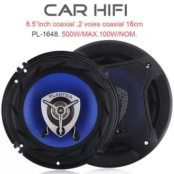 2 шт. 6,5 дюймов Hi-Fi коаксиальные автомобильные колонки 250 Вт/500 Вт двери автомобиля авто полный диапазон частот сабвуфер автомобильные аудио колонки для автомобиля 500W