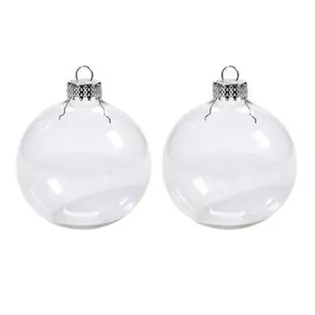 2 шт., 6/8/10 см, прозрачный рождественский шар, многоразовый, небьющийся, многоразовый, праздничное украшение, рождественская елка, подвесной шар, орнамент, кулон, праздничные атрибуты, подарок 6 cm 2pcs
