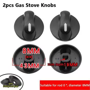 2 шт. 6/8 мм аксессуары для газовой плиты, кнопка сборки, универсальные серебряные ручки для газовой плиты, переключатель управления духовкой as the picture