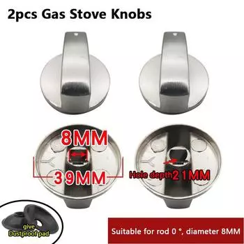 2 шт. 6/8 мм аксессуары для газовой плиты, кнопка сборки, универсальные серебряные ручки для газовой плиты, переключатель управления духовкой as the picture