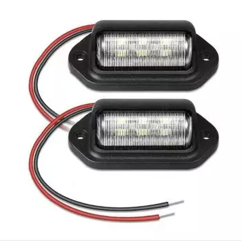 2 шт. 6 светодиодных лампочек для номерного знака автомобиля, белые лампочки, освещение номерного знака для внедорожника, грузовика, прицепа, фургона, ступенчатая лампа, автотовары 2pcs