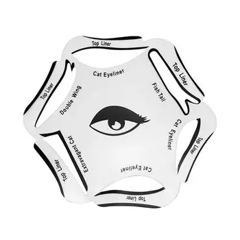 2 шт. 6 в 1 трафареты шаблоны тени для век подводка для глаз быстрый инструмент шаблон для макияжа тоже pink