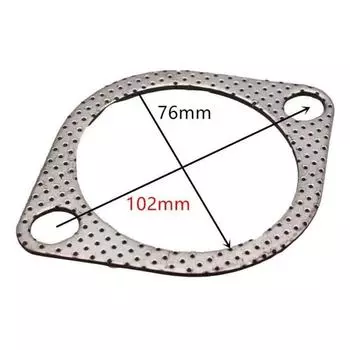 2 шт. 76 мм автомобильная серебряная прокладка выхлопной трубы фланец 2 болта 3 дюймовая металлическая многослойная армированная прокладка CHINA