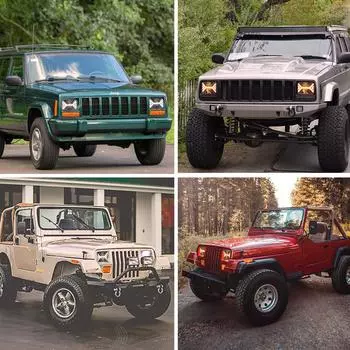 2 шт., 7-дюймовые автомобильные светодиодные фары, 5x7, 7x6 дюймов, фары с белым дальним/ближним светом DRL, янтарный поворот 1Pcs