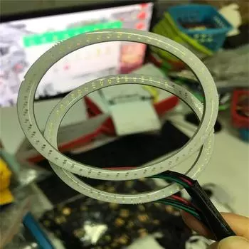 2 шт. 80 мм RGB COB кольцо ангельский глаз с управлением через приложение для автомобильных светодиодных фар и противотуманных фар