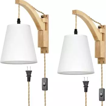 2 шт. 85-265 В прикроватная лампа для гостиной, прохода, ретро-стиль, подвесной светильник в стиле бревенчатого каркаса, провод E26/E27, цоколь, настенный светильник, США, ЕС, Великобритания EU&Without Light Source