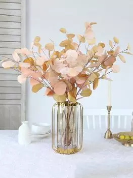 2 шт. 87 см осеннее искусственное растение искусственные листья эвкалипта длинная ветка свадебное украшение дома шелковые цветы искусственные растения DIY настенная композиция розовый