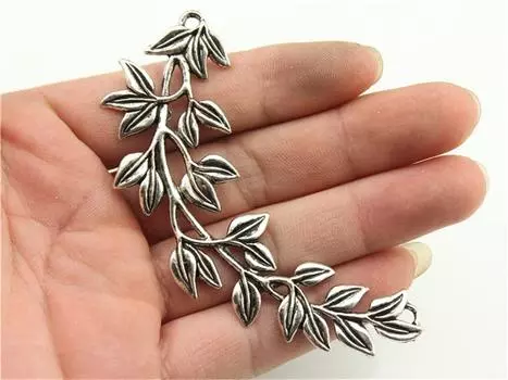 2 шт. 87x38 мм кулон ветка ветка лист подвески для изготовления ювелирных изделий античное серебро B10821 античный серебряного