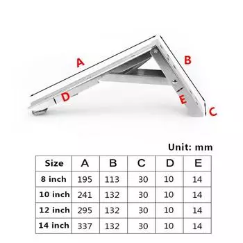 2 шт. 8-14 дюймов белый складной угловой кронштейн DIY домашний стол скамейка регулируемый настенный прочный подшипник полка кронштейн 8inch