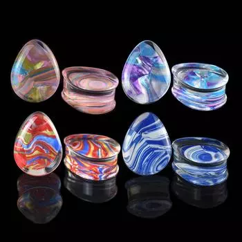 2 шт. 8-50 мм каплевидные ушные пробки туннели калибры акриловые растягиватели ушей двойные расклешенные пробки украшения для тела для женщин мужчин 8mm розовый