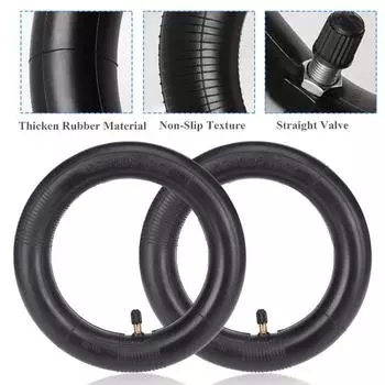 2 шт. 8,5 дюймов резиновая внутренняя трубка для скутера взрывозащищенная, устойчивая к давлению утолщенная надувная прямая внутренняя трубка с клапаном для Xiaomi M365/Pro 2pcs