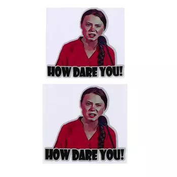 2 шт. 8*8 см, как ты смеешь, Грета Тунберг, виниловая наклейка, наклейка на окно, грузовик, автомобиль