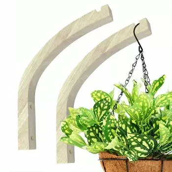 2 шт. 8-дюймовая деревянная вешалка для растений, подвесной кронштейн для растений, настенные крючки, декоративные для фонарей, цветочных кронштейнов, колокольчиков, декора