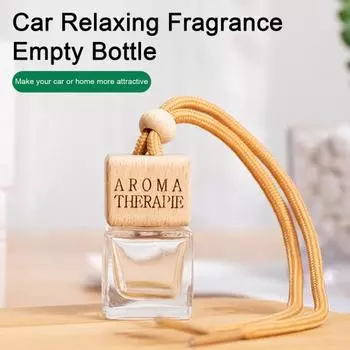 2 шт., 8 мл, прозрачная маленькая квадратная бутылка, автомобильный флакон для духов, регулируемая длина, аромат, пустая бутылка, подвеска, аромат для интерьера One Size C