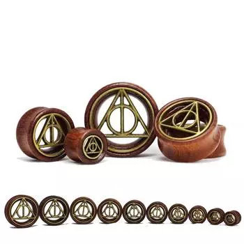 2 шт. 8 мм-20 мм туннели для плоти беруши большой калибр пирсинг расширители ушей деревянные украшения для тела 8 mm