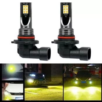2 шт. 9006 HB4 противотуманные фары лампа 3030SMD 3000K золотисто-желтый автомобильный ходовой фонарь авто светодиоды свет DC 9-32V противотуманные фары фары CHINA