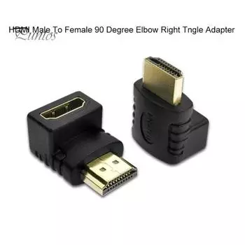 2 шт. 90 градусов под прямым углом HDMI-совместимый разъем адаптера «папа-мама»
