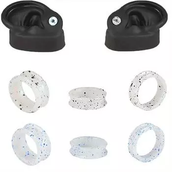 2 шт. AB аэрозольная краска встряхните немного силиконового полого шкива для утолщения ушной раковины 3-38 мм, расширяющего прокол ушной раковины 3mm