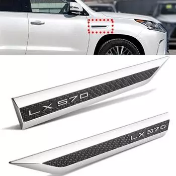 2 шт. ABS боковая часть кузова автомобиля, наклейка на крыло, лезвие, эмблема, значок, наклейка, подходит для LX570, спортивная отделка лезвия, Декор, тюнинг автомобиля чёрный