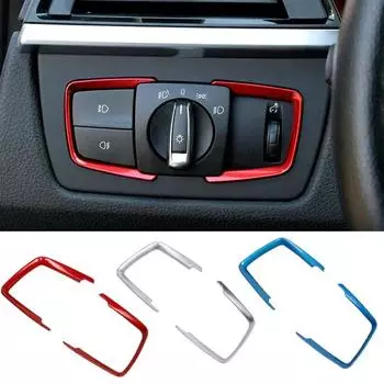 2 шт. ABS фара переключатель рамка отделка регулировка наклейка для BMW F30 F31 F32 F34 3 4 серебряный