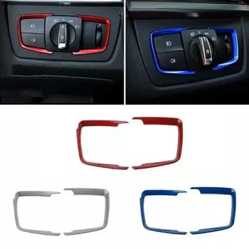 2 шт. ABS фара переключатель рамка отделка регулировка наклейка для BMW F30 F31 F32 F34 3 4 автомобильные аксессуары серебряный