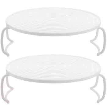 2 шт. ABS микроволновая печь пищевая стойка подставка для хранения лоток для приготовления на пару процеживание кухонный барный органайзер белый