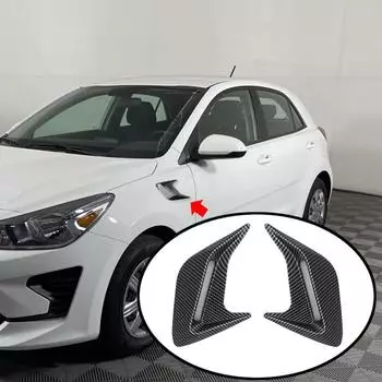 2 шт. ABS пластиковый боковой воздухозаборник автомобиля воздушный поток брызговик воздухозаборник наклейка акульи жабры воздухозаборник имитация наружное украшение чёрный