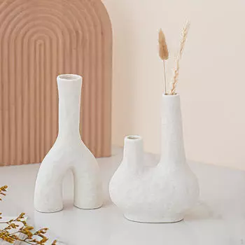 2 шт. абстрактная ваза керамический цветок бутон настольный минималистичный держатель горшка для растений для
