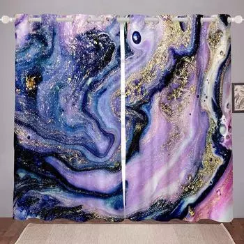 2 шт. Абстрактные мраморные шторы на окна для спальни, гостиной, сотовые шторы, декор, цифровая печать, розовые, серые, жидкие, оконные занавески W50xH130(CM)x2pcs&Hook