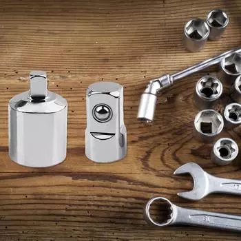 2 шт. адаптер для ударной головки и редуктор, совместимые с ударными головками с трещоткой 1/2 на 1/4 и 1/4 на 1/2 , серебристый