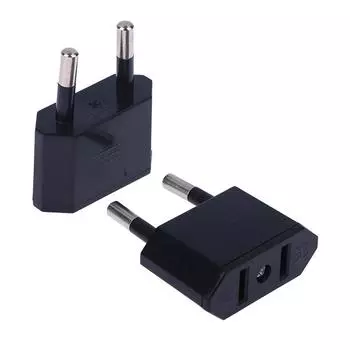 2 шт. адаптер ЕС, дорожный адаптер-конвертер, американская китайская вилка США-ЕС, европейская вилка, электрический адаптер, электрическая розетка переменного тока чёрный
