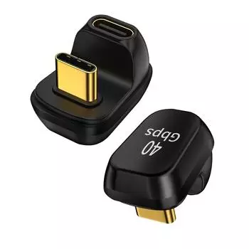 2 шт. адаптер USB Type C к C, папа-мама, U-образный 180°, передача данных 40 Гбит/с