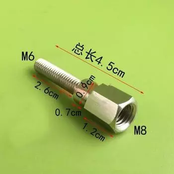 2 шт. Адаптер заднего зеркала для мотоцикла и скутера M8 8 мм на 6 мм M6 Male Female с правой резьбой для удлинения и увеличения высоты винтов