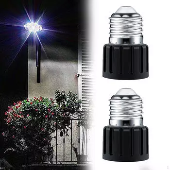 2 шт. адаптера для цоколя E26 для лампочек, простая установка цоколя лампы чёрный