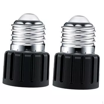 2 шт. адаптера для цоколя E26 для лампочек, простая установка, термостойкий патрон лампы чёрный