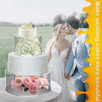 2 шт. акриловая подставка для торта, заполняемые подставки для торта, прозрачный ярус для торта, штабелируемый центральный элемент, коробки для показа торта, декоративная подставка для торта