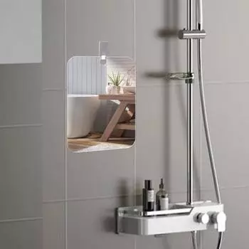 2 шт. акриловое незапотевающее зеркало для душа, портативное дорожное противотуманное зеркало для бритья и макияжа, небьющееся безрамное настенное зеркало для ванной комнаты S