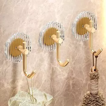 2 шт. акриловые металлические настенные крючки без дырокола, держатель для полотенец, сверхмощные кухонные стойки для ванной комнаты, украшения гостиной, крючки для полотенец для пальто 2pcs золотой