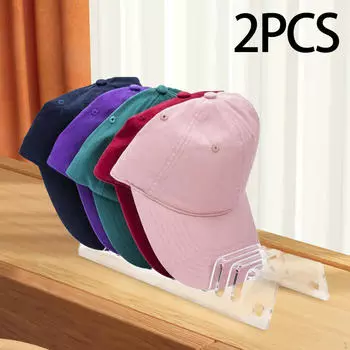 2 шт. акриловый держатель для бейсбольной кепки, органайзер для хранения шляп, прозрачная подставка для комода