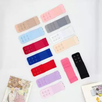 2 шт., эластичная и удлиняющая пряжка для бюстгальтера, удлиняющая пряжка для нижнего белья, три ряда, две пряжки ярких цветов на спине 2pcs красный