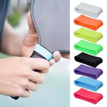 2 шт., эластичная ручка для бадминтона, ракетка для настольного тенниса, ручка, силиконовое противоскользящее кольцо, аксессуары для пиклбола чёрный